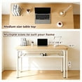 thumbnail image 7 of HDOFM 39.4 Inch Folding Computer Desk - Portable Activity Table Conference Table Home Office Desk, Attached storage rack,No Assembly,Teak, 7 of 7