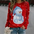 thumbnail image 2 of Birdeem Chandails en Molleton de Noël Décontractés pour Femmes Col Rond Manches Longues T-Shirts Amples, 2 of 3