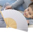 SUNHUFA Blank White DIY Paper Bamboo Folding Fan for Hand Practice
