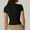 Black, variant on Womens Workout Compression Shirts Solid Color Short Sleeve Crew Neck Basic Yoga Tops Lightweight Soft Comfy Slim Fit Tees