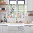 thumbnail image 2 of Easter Kitchen Curtains Window Panels, Spring Rabbit Eggs Botanical Floral Green Lattice Insulated Window Treatment Curtain, Grommet Curtains for Bedroom/Living Room/Bathroom, 2 Piece 52"Wx45"L, 2 of 8