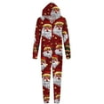 thumbnail image 4 of Penkiiy Matching Christmas Onesie Pajamas for Family, Hooded One Piece Vacation PJs, Cute Printed Holiday Loungewear M Multicolor, 4 of 6