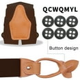 thumbnail image 3 of QCWQMYL Men's Suspenders Braces Leather Strap Father/Husband's Gift 6 Buttons Brown, 3 of 6