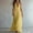 Yellow, variant on Halter Neck V-Neck Sleeveless Maxi Dress Solid Color Flowy Dress Casual Summer Party Evening Gown for Women White XL(XL)