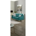 thumbnail image 5 of 2 Piece Living Room Sofa Set, Comfy Linen Blend Couch with Loveseat and 3 Seater, Upholstered Sofa Couch with Pillows and Wooden Legs for Office, Waiting Room, Apartment, Teal Blue, 5 of 7