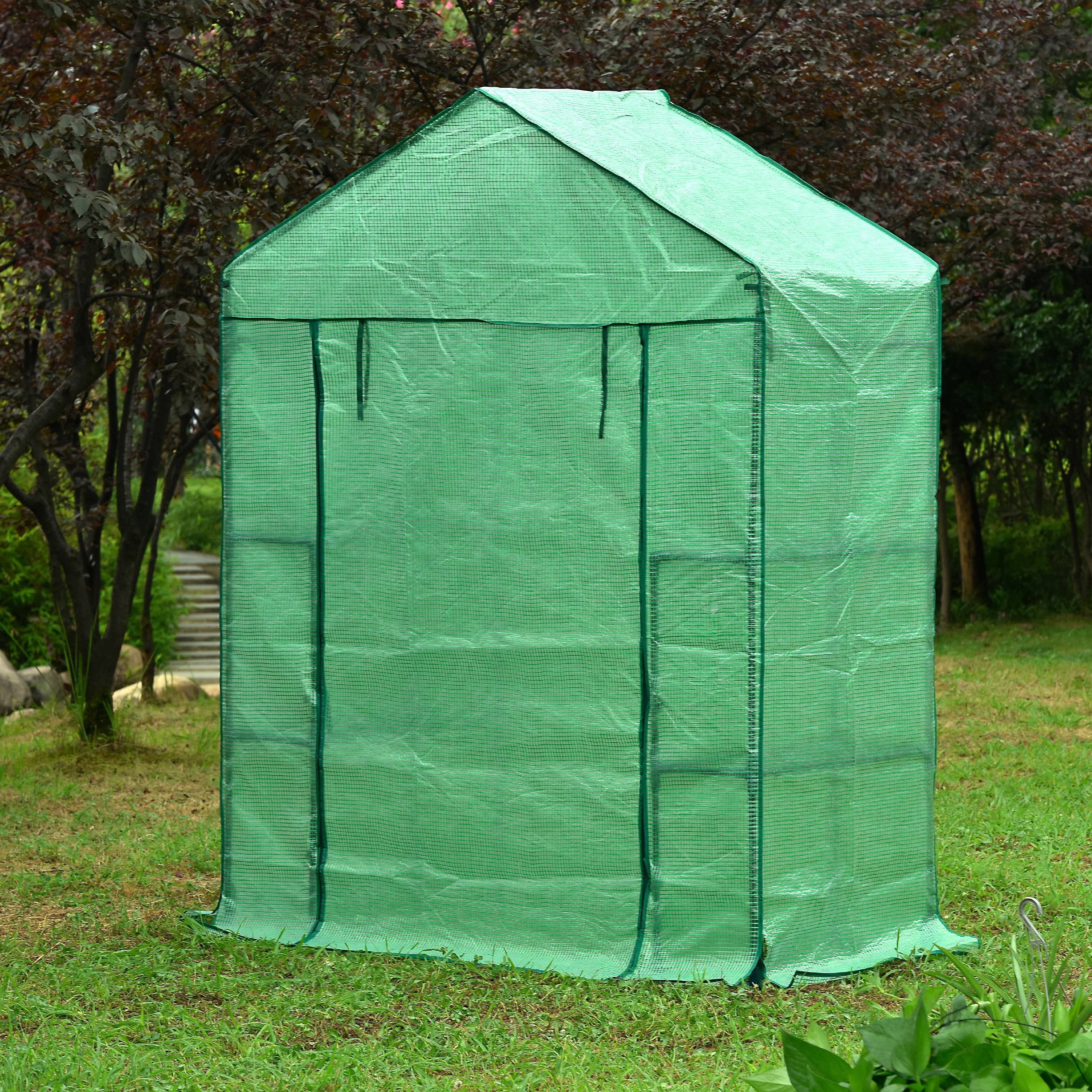 Genesis 61" L x 28" W x 79" H Portable Walk In Greenhouse with Heavy Duty Opaqua Cover