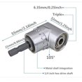 thumbnail image 2 of RV Adaptador de accesorio de taladro de 1/4 "105 °, doblador de ángulo recto de taladro eléctrico, taladro de ángulo recto de extensión de destornillador de ángulo recto de vástago hexagonal brillar  Electrónica, 2 of 5