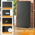 thumbnail image 4 of SOLAURA 71" Metal Garage Storage Cabinet with Locking Doors and Adjustable Shelves for Home, Office(Black), 4 of 8