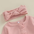 thumbnail image 4 of Bellafa Newborn Fall Winter Clothes Baby Girl Long Sleeve Romper Zipper Onesie Footies Jumpsuit + Headband 2Pcs Coming Home Outfit, 4 of 8