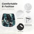 thumbnail image 4 of Pofeuu Wave Ocean Animal Shark Print Women's Athletic Shorts Running Workout Shorts Tummy Control Quick Dry Gym Shorts with Pockets Double layer sports shorts-Large, 4 of 7