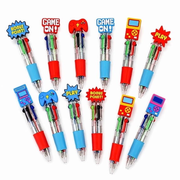 12PCS Video Game Pens: 4 in 1 Multicolor Ballpoint Pens for Gaming Party Favors Birthday Gifts