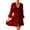 01-Red126, variant on Wxolcjlv Womens Solid Satin Robe Three Quarter Sleeve Ruffle Hem Bathrobe Nightgown