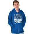 thumbnail image 5 of Less Hate More Dogs Peace Relaxed Pet Zip Up Hoodie Men's Women's Brisco Brands X, 5 of 6