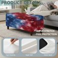 thumbnail image 4 of Jiueut American Flag Tie Dye Print Ottoman Cover Stretch Rectangular Ottoman Covers Slipcover Rectangle Washable Foot Stool Cover Thick Storage Protector with Elastic Bottom, Small, 4 of 7