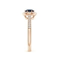 thumbnail image 3 of Angara Natural 0.6 Ct. Blue Sapphire with Diamond Halo Ring in 14K Rose Gold for Women (Ring Size: 3.5), 3 of 10