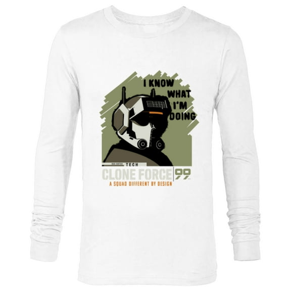 Star Wars The Bad Batch Tech Quote “I Know What I’m Doing” - Long Sleeve T-Shirt for Men - Customized-White