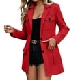 thumbnail image 2 of FDGIU Women's Notched Lapel Multi Pocket Trench Coat, Long Sleeve Two Button Mid Length Casual Cargo Jacket with Flap Pockets for 2026 Spring Fall Daily Travel Layering, 2 of 6