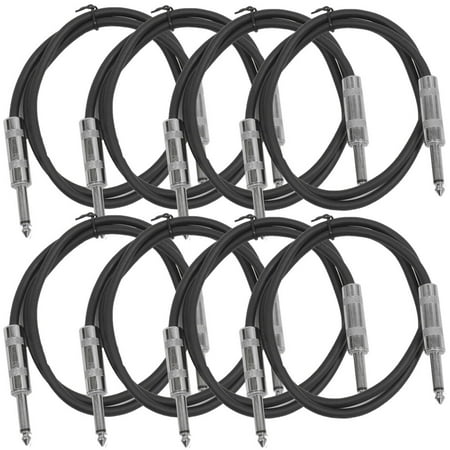 Seismic Audio New 8 PACK Black 1/4