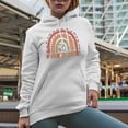thumbnail image 2 of Pediatric Nurse, Boho Rainbow, White Hooded Sweatshirt or Hoodie, XL, 2 of 5