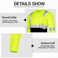 thumbnail image 6 of Hi-Vis Safety Shirt Long Sleeve Class 3 Reflective Work T-Shirt 3-Pack Yellow/Orange, 6 of 7