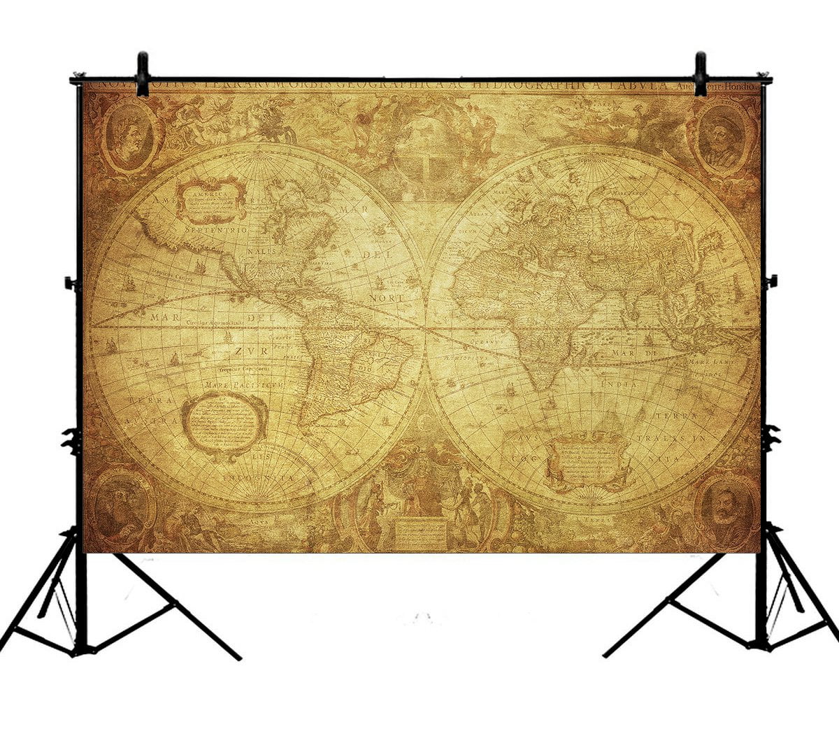 PHFZK 7x5ft Global Map Backdrops, Ancient World Map Photography ...