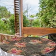 thumbnail image 2 of Ambesonne Floral Boho Fitted Round Tablecloth, Art of Tropical Flowers, 36"- 40" Diameter, Pale Vermilion Jade Green, 2 of 5