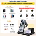 thumbnail image 2 of YIYUN 6-in-1 Wireless Charger for Samsung/Android – Smart Watch Charger with Alarm Clock & Night Light (Black)., 2 of 8
