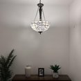 thumbnail image 2 of Tiffany Pendant Lights Ceiling Light White Stained Glass Flowers LED Bulbs Included for Dining Room Living Room Bedroom 16"W*16"D*60" H, 2 of 9
