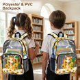 thumbnail image 4 of ZIATUBLES Clear Backpack 17 Inch, Heavy Duty Fabric & PVC Sports Transparent Bookbag for Boys Girls, Giraffe Sunflower Butterfly Print See Through Backpack for School, Work & Security, 4 of 7