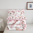 thumbnail image 5 of meiyoeat Pink Ribbon Bows Full Size Comforter Sets For Girls,Fashion Western Cowgirl Boots Bedding Comforter Set For Kids,Pink Reversible,3-Piece, 5 of 7