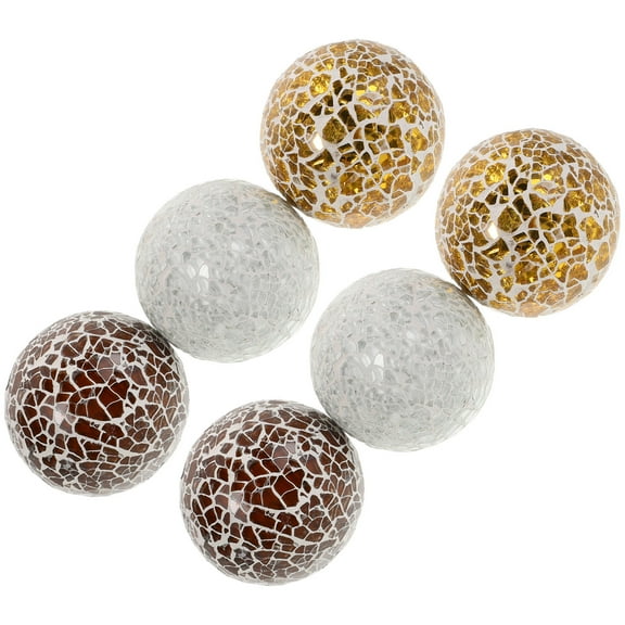 HEMOTON 6pcs Glass Sphere Balls for Centerpiece Bowls Turquoise Decorative Orbs Vases Fillers for Home Decorations