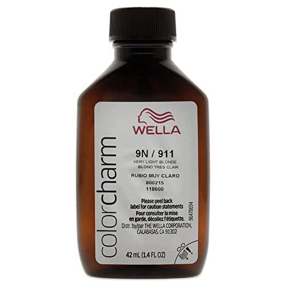 Wella ColorCharm Permanent Liquid Hair Color For Gray Coverage, 9N Very ...