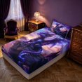 thumbnail image 2 of Manfei Kawaii Dragon Wildlife Twin Fitted Sheet,Fantasy Starry Sky Bedding,Blue Pink,2pcs,1 Fitted Sheet and 1 Pillowcase, 2 of 6