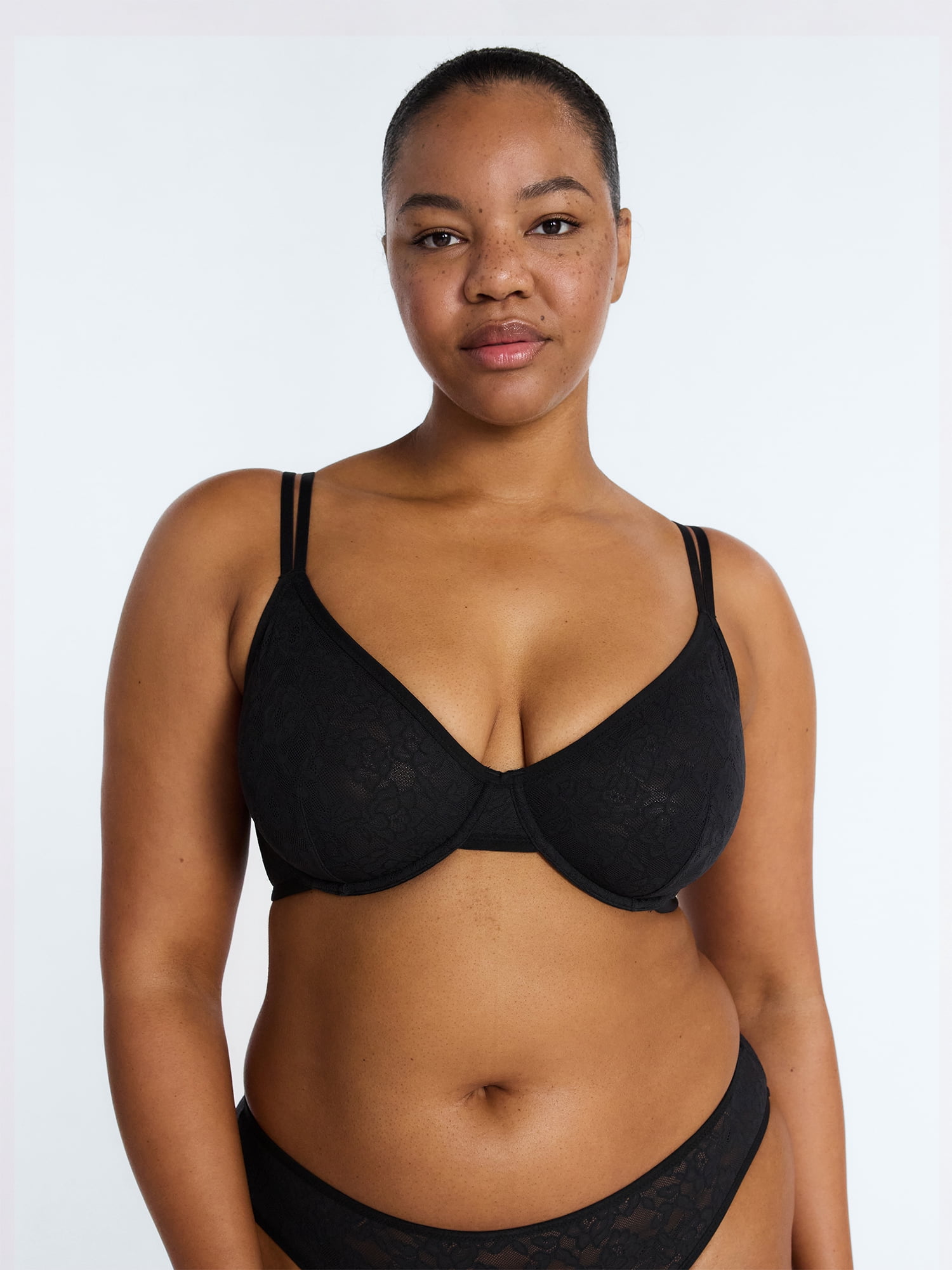 Joyspun Women's Soft Stretch Lace Underwire Bralette, Sizes 34A-40D