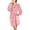 Pink, variant on XMMSWDLA Women's Soft Plush Fleece Hooded Bathrobe, Full Length Long Warm Robe with Hood Silk Pajamas for Women