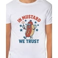thumbnail image 4 of Fourth Of July Men's In Mustard We Trust Hot Dog Fireworks Patriotic Funny Parody Short-Sleeve T-Shirt, 4 of 5