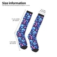 thumbnail image 2 of Daiia Sports Socks Blue Skull Flower Printed Novelty Crew Socks for Men Women Knee High Socks Cotton Socks Soft & Breathable Support Unisex Socks, 2 of 9