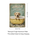 thumbnail image 2 of Antique Aluminum Metal Sign, 8 x 12 Inches, Retriever Labrador Wash Your Paws Sign, Whimsical Wall Decor for Kitchens, Bathrooms, or Pet Areas, 2 of 8