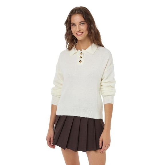 Button Collar Knit Sweater