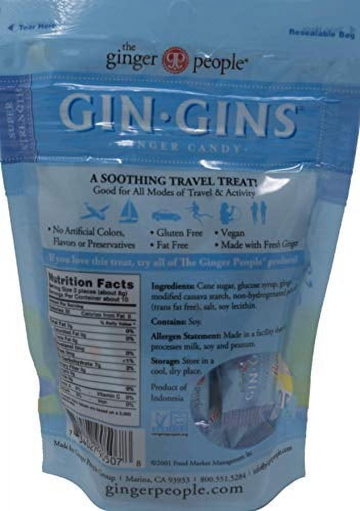 Chewy Ginger Candy | Ginger Chews |  4 Flavor Variety (1) Each: Double Strength, Original, Super Strength, Crystallized Ginger + MerlinsMart Zine | Gin Gins
