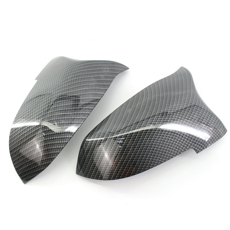 XWQ 2Pcs Rearview Mirror Cover Car Styling Carbon Pattern ABS Left Right  Wing Mirror Cap 51167308683 51167308684 for BMW F10 F18 14-16 