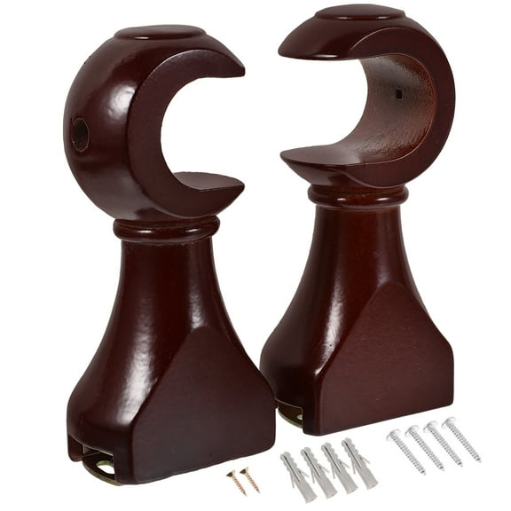 MLINS 2pcs Curtain Rod Support Rack Wood Curtain Rod Bracket Curtain Drapery Rod Bracket