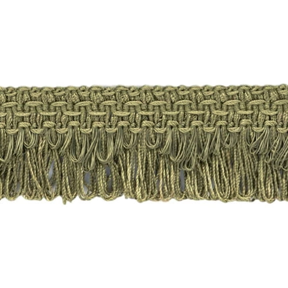 Decorative Moss Green Scalloped Loop Fringe / Braid, 1 3/8 Inch, Style# 9115 Color: L80 (I3) (Sold by The Yard)