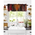thumbnail image 6 of Fall Valances for Windows, Forest Fallen Leaves Autumn Orange Landscape Rod Pocket Short Window Valance Curtains Holiday Window Treatment for Kitchen Living Room Bathroom, 42"x18", 6 of 6