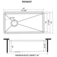 thumbnail image 3 of Ruvati USA RVH8597 33 in. Workstation Slope Bottom Offset Drain Undermount 16 Gauge Kitchen Sink, 3 of 7