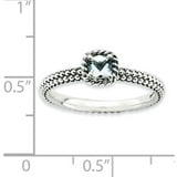 Checker-Cut Aquamarine Sterling Silver Antiqued Ring - Walmart.com