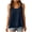 Navy, variant on Qiopertar Women's Sleeveless Boho Chiffon Tank Top Casual Round Neck Lace Ruffle Floral Strap Summer Beach Vacation Comfy Blouse, White L