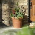 thumbnail image 2 of Step2 Claremont 2pk Plastic Terracotta Round Planter 15" W x 15" D x 28" H, 2 of 25