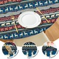 thumbnail image 4 of Multicolor Christmas Reindeer Pattern Round Fitted Tablecloth with Elastic Edge,Dining Table Cover Waterproof,Outdoor Round Tablecloth for Camping,Dining,Indoor and Outdoor, 4 of 7