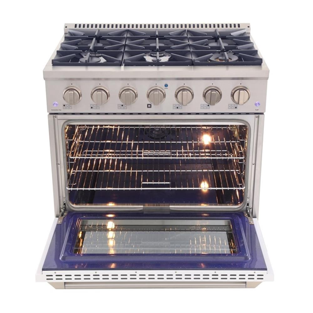 Pemberly Row 36" 5.2 cu. ft Dual Fuel Range Propane Gas Sealed Burners in White